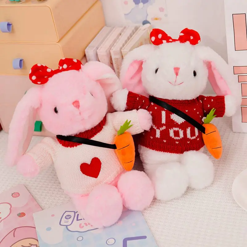 30CM Cute Dress Up Bunny Doll Plush Toy Doll Baby Soothing Rabbit Doll With Sleeping Doll Plush Toy Stuffed Animals Kids Gift