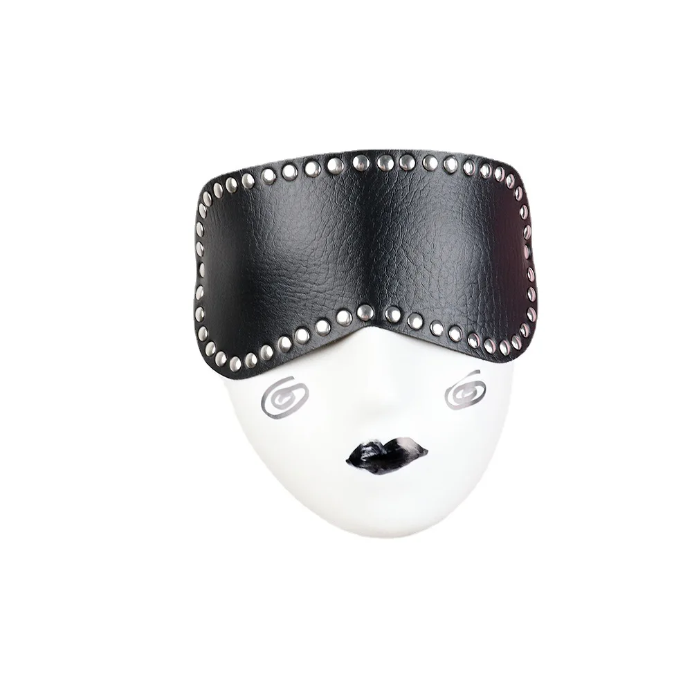 Exotic Costumes Leather Bondage Gothic Mask Eyeshade Fetish PU SM Lingeire Blindfold Collar Couple Bdsm Adult Tool For Woman