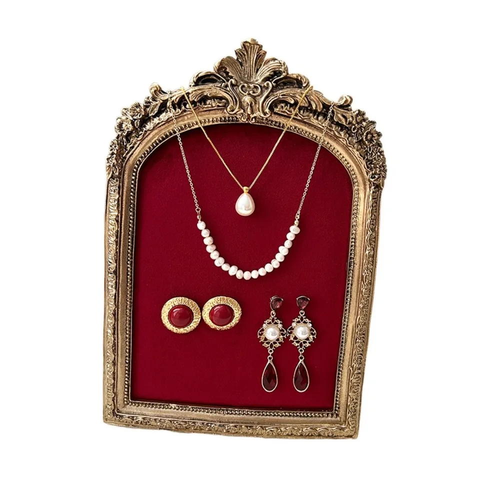 

Flower pattern Photo Frame Necklace Stand Handmade Vertical Pendant Chain Display Rack Space Saving Anti-slip