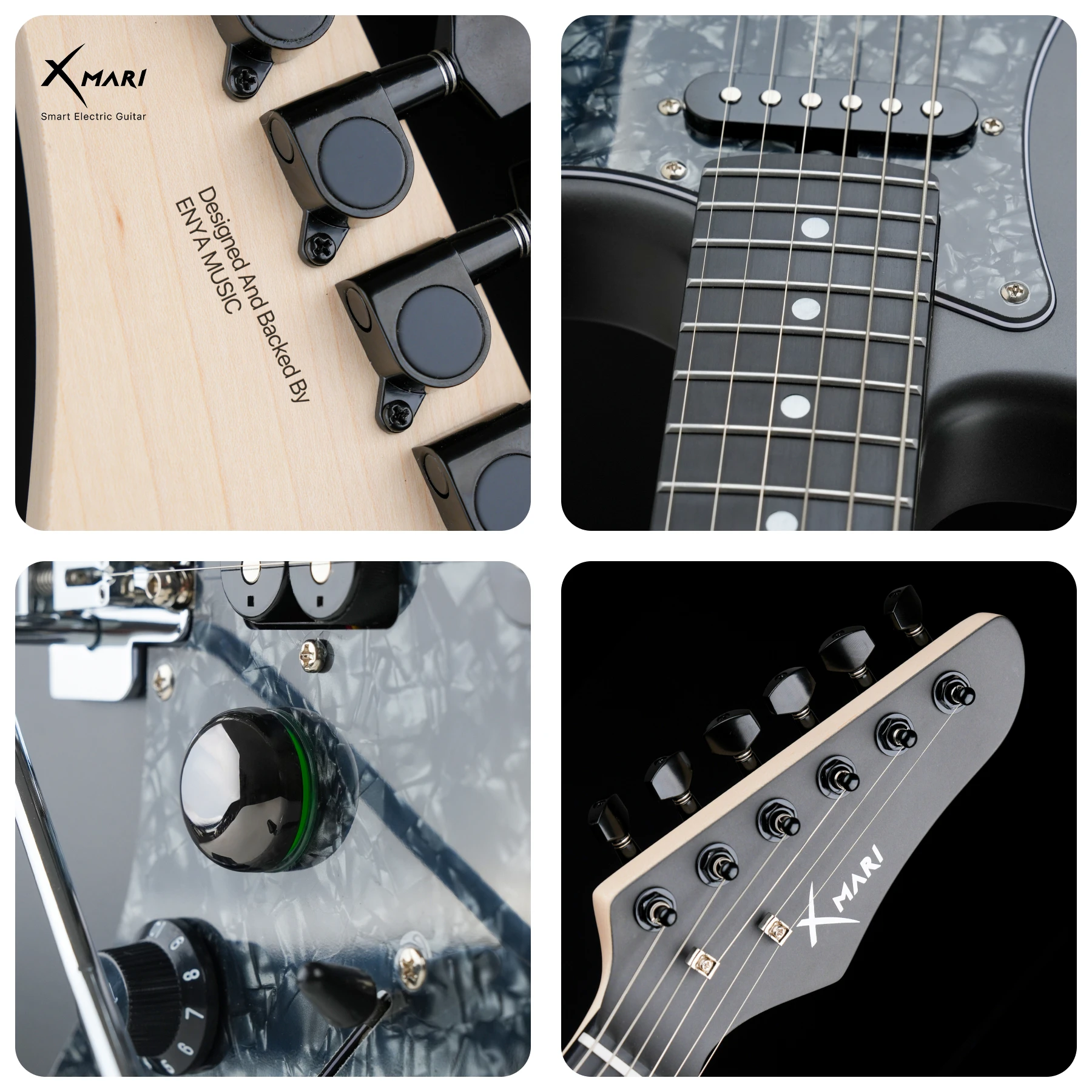 Enya XMARI Electric Guitar with DSP Effects, 4 Presets, USB-C Recording, Carbon Fiber Body. Full Kit Included.