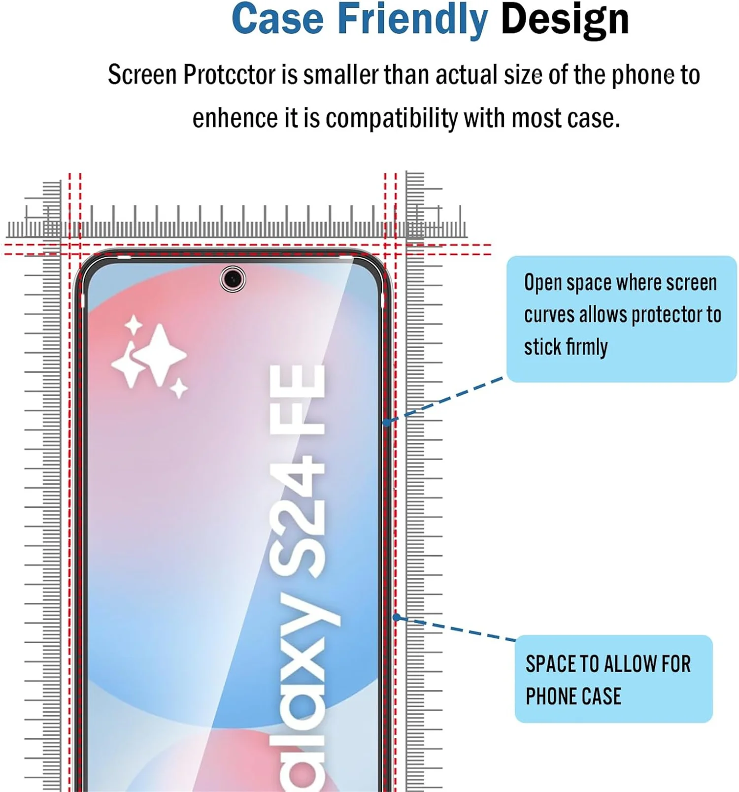 For Samsung Galaxy S24FE tempered glass high-definition explosion-proof screen protector glass film 1/4piece