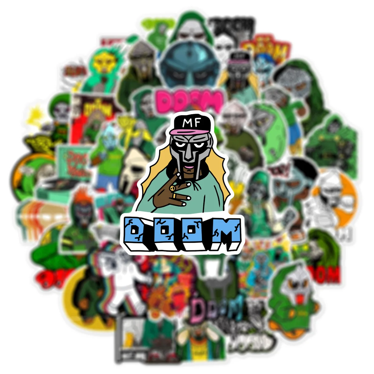 10/50PCS Hot Rapper MF DOOM Sticker Cartoon Cool Personality Graffiti Waterproof Decal Kids Toy Decorative Skateboard Helmet - Image 5