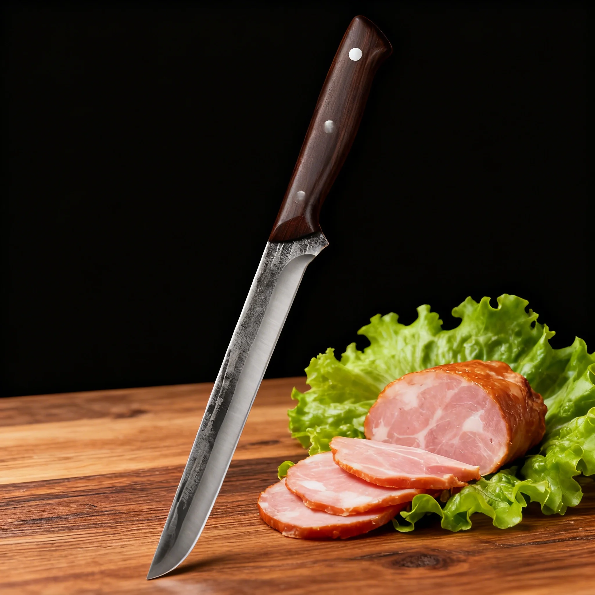 Cuchillo de jamón forjado hecho a mano, cuchillo para cortar pechuga, cuchillo para deshuesar, cuchillo de cocina para carne, herramientas de cocina, material de cocina