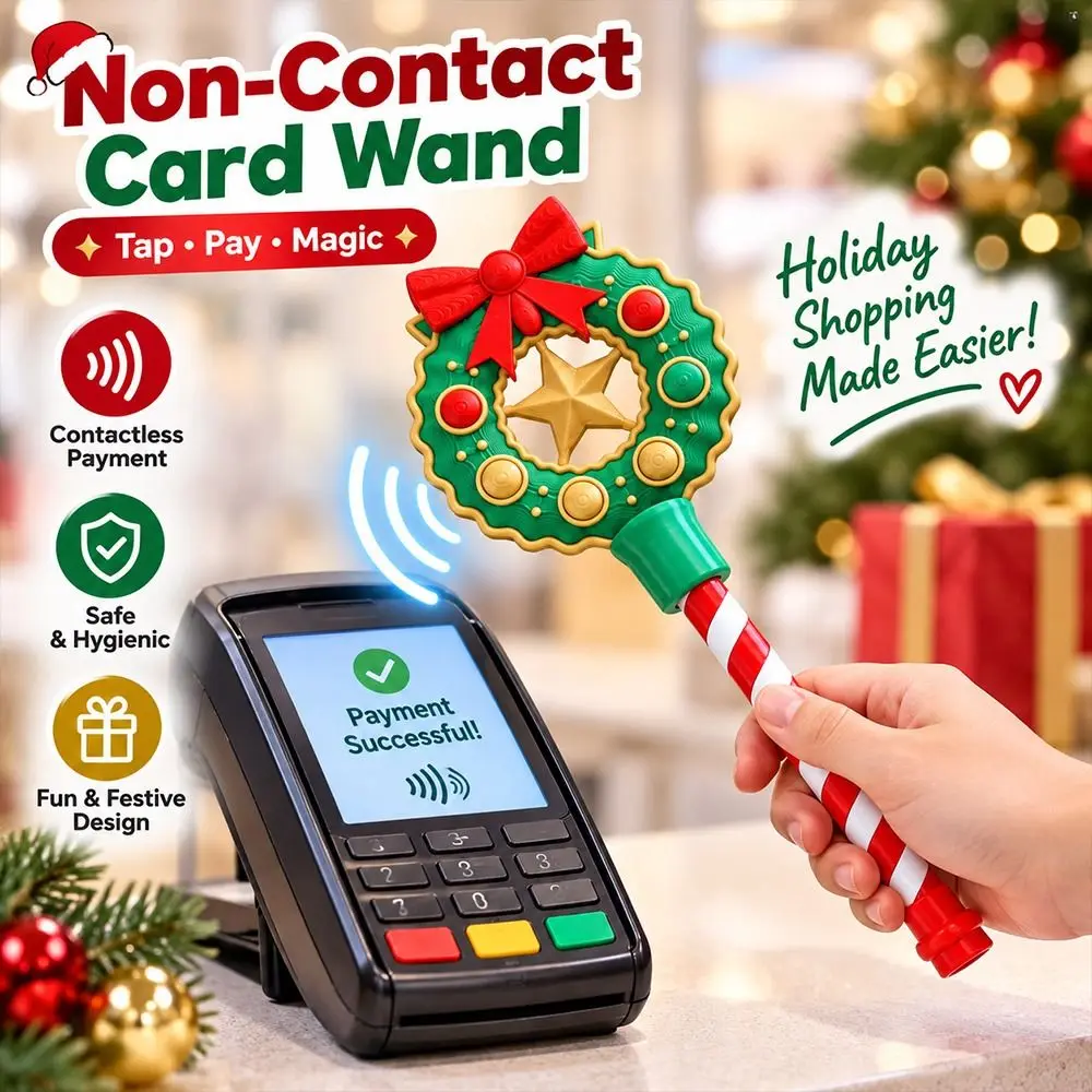 Comfortable Grip Christmas Payment Magic Wand Lightweight Hidden Card Slot Contactless Card Wand Compact Tap To Pay Wand