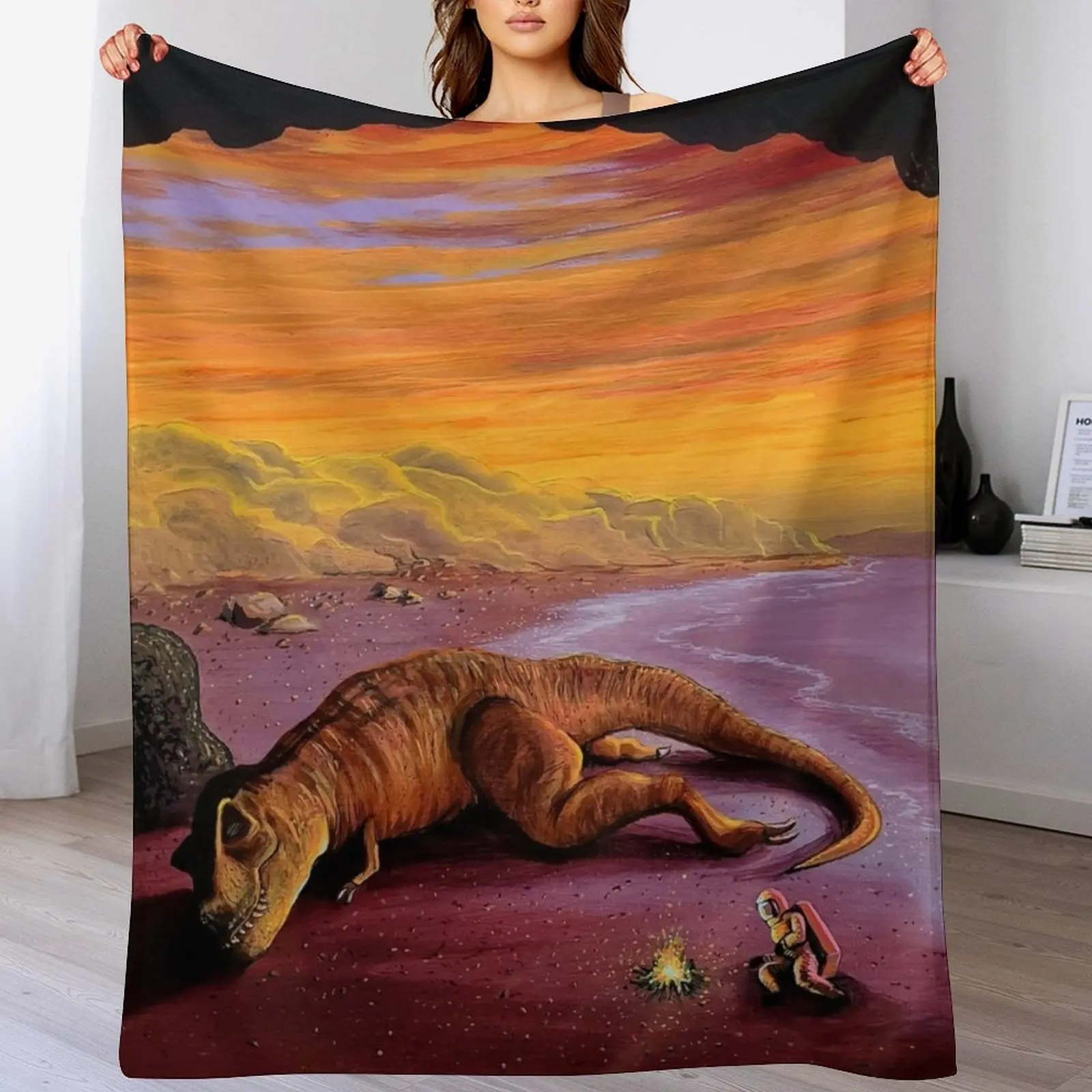 Rex and Relaxation Throw Blanket All Season Lightweight Soft Blanket for Bed