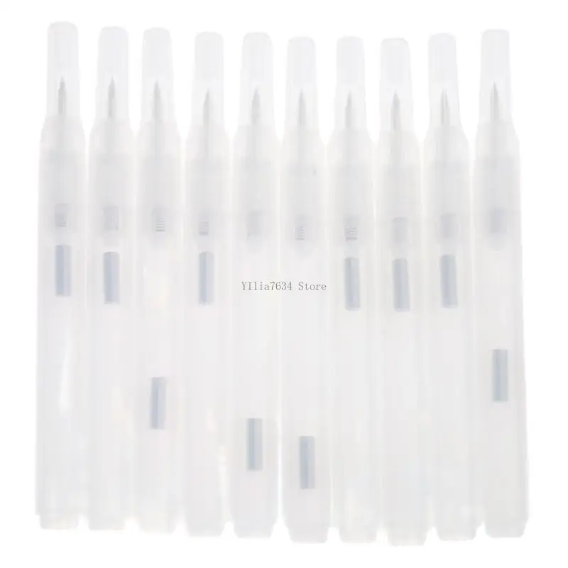  10Pcs Soft Brush Tip Clear Empty Marker Refillable Empty Acrylic Paint Pen