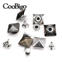 100pcs Pyramid Square Base Spikes Punk Garment Rivet Stud For Hat Jeans Shoes Leather Cap Bag Diy Craft Accessory
