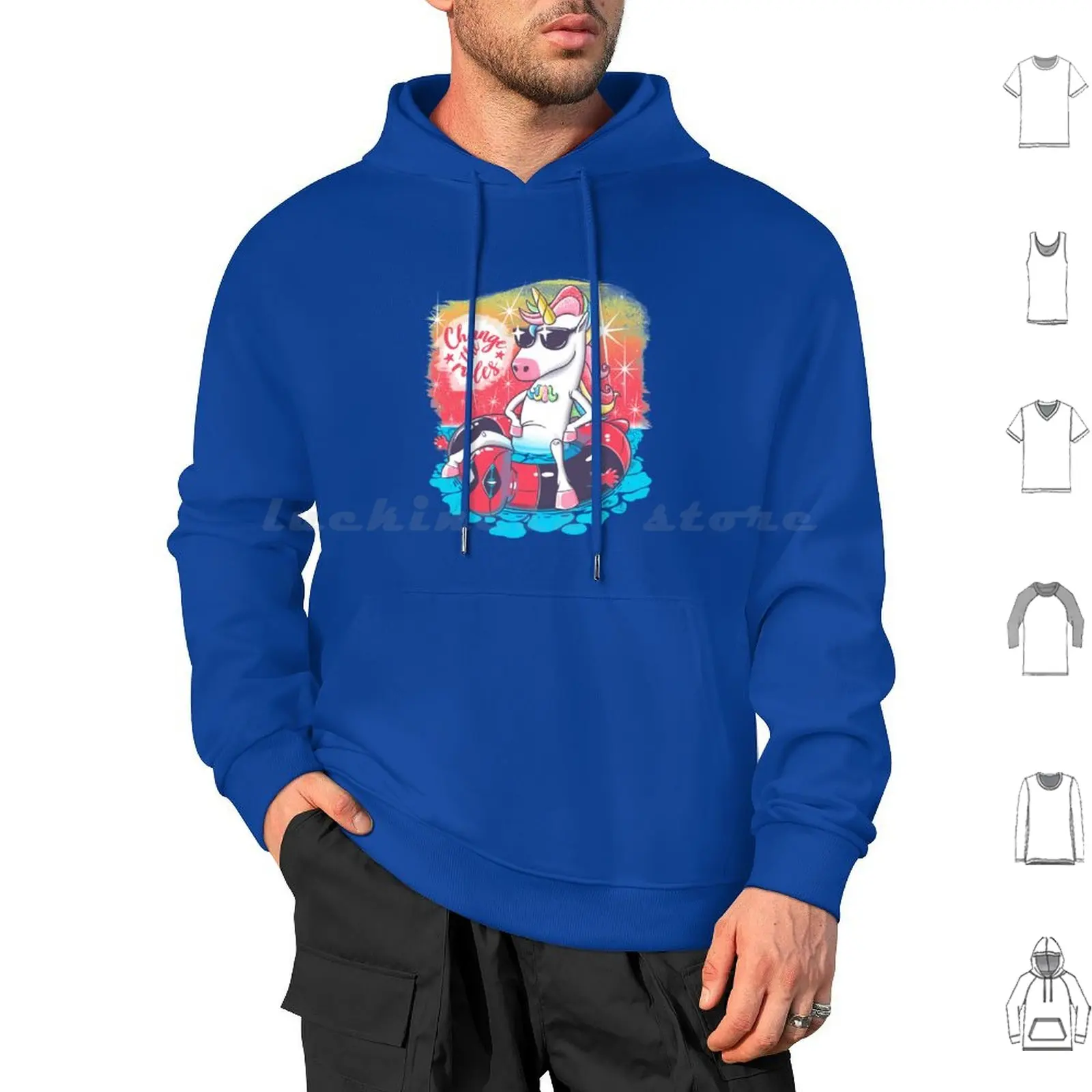 Change The Rules Hoodies Long Sleeve Unicorn Dead Pool Summer Rainbow Colorfull Humor Mood Lifestyle Quotes Cool Color