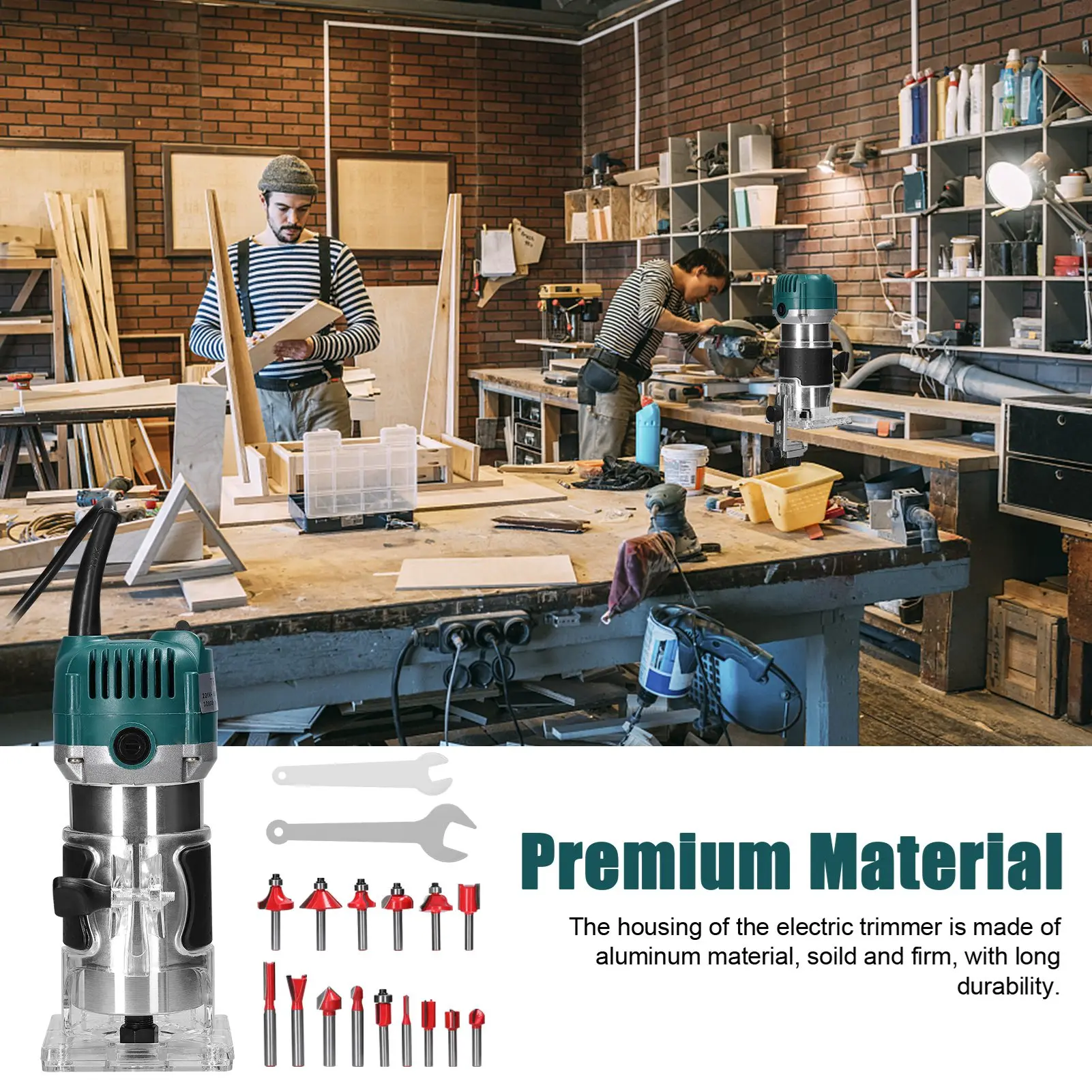 

Electric Trimmer Multifunctional Wood Milling Trimming Engraving Slotting Machine Versatile Woodworking Router Power Tool