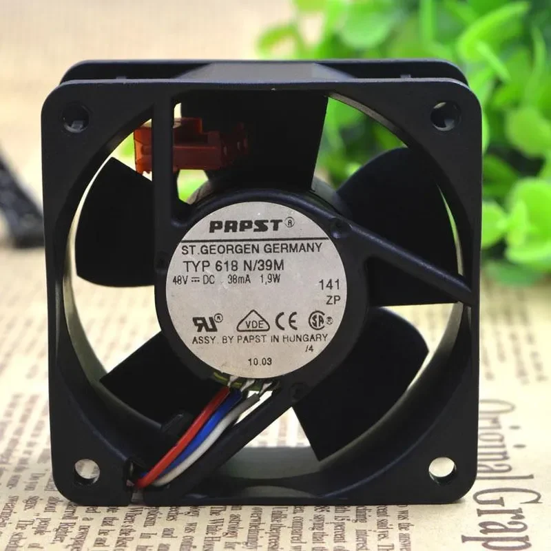 for PAPST 6025 TYP 618N/39M 1.9W Three-Wire Chassis 6cm 48V Inverter Cooling Fan