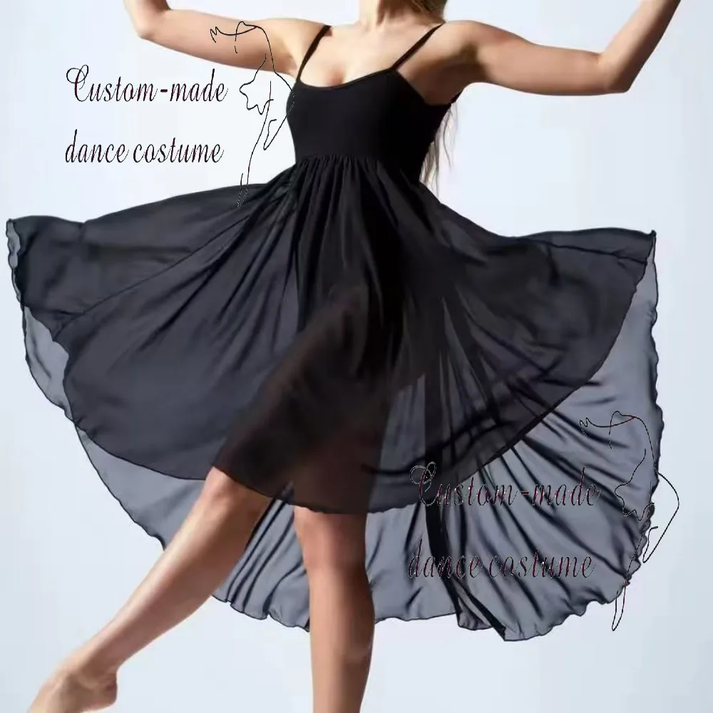 

Индивидуальный шифоновый танцевальный костюм на тонких бретельках