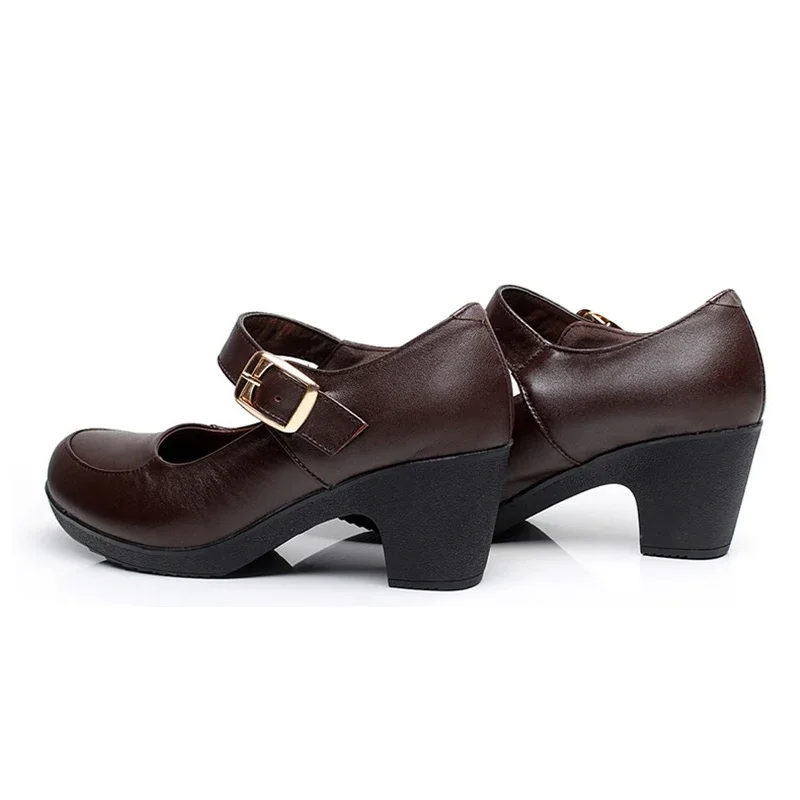 BEYARNE genuine leather pumps | Spring-autumn shoes for women, pumps with round toe and sole, shallow mouth, size 33-42