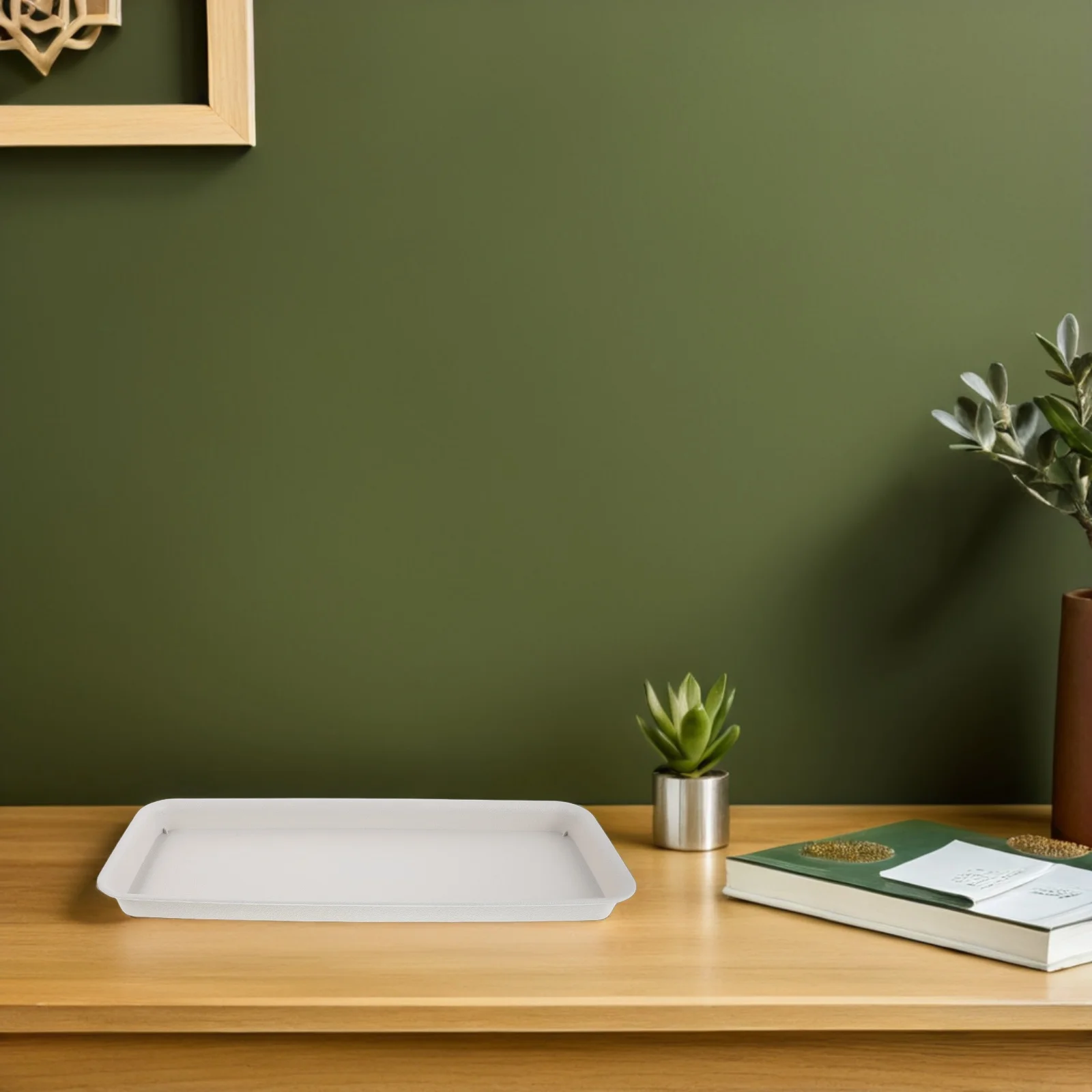 

Rectangular Plant Pot Saucer 19x8 Inch White Resin Drip Tray Indoor Outdoor Garden Plant Water Control Saucer Tray