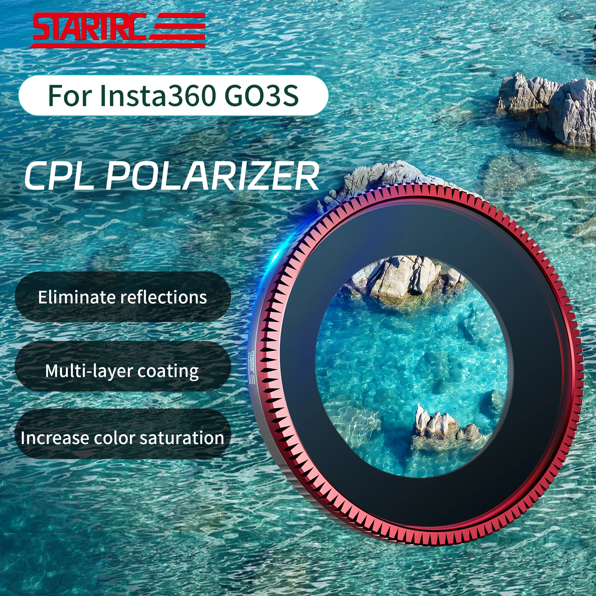 Filter CPL circular polarizer for shadow stone Insta360 GO3S thumb camera,Eliminate reflections,Increase color saturation