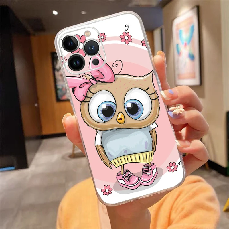 

Phone Case For iphone 17ProMax Air 16 15 14 13 Pro Max 15 16 Pro 15Plus Cute Cartoon Owl