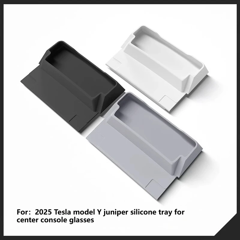 

Car Central Control Armrest Storage Box Silicone Glasses Tray for Tesla Model Y Juniper Model 3 Highland