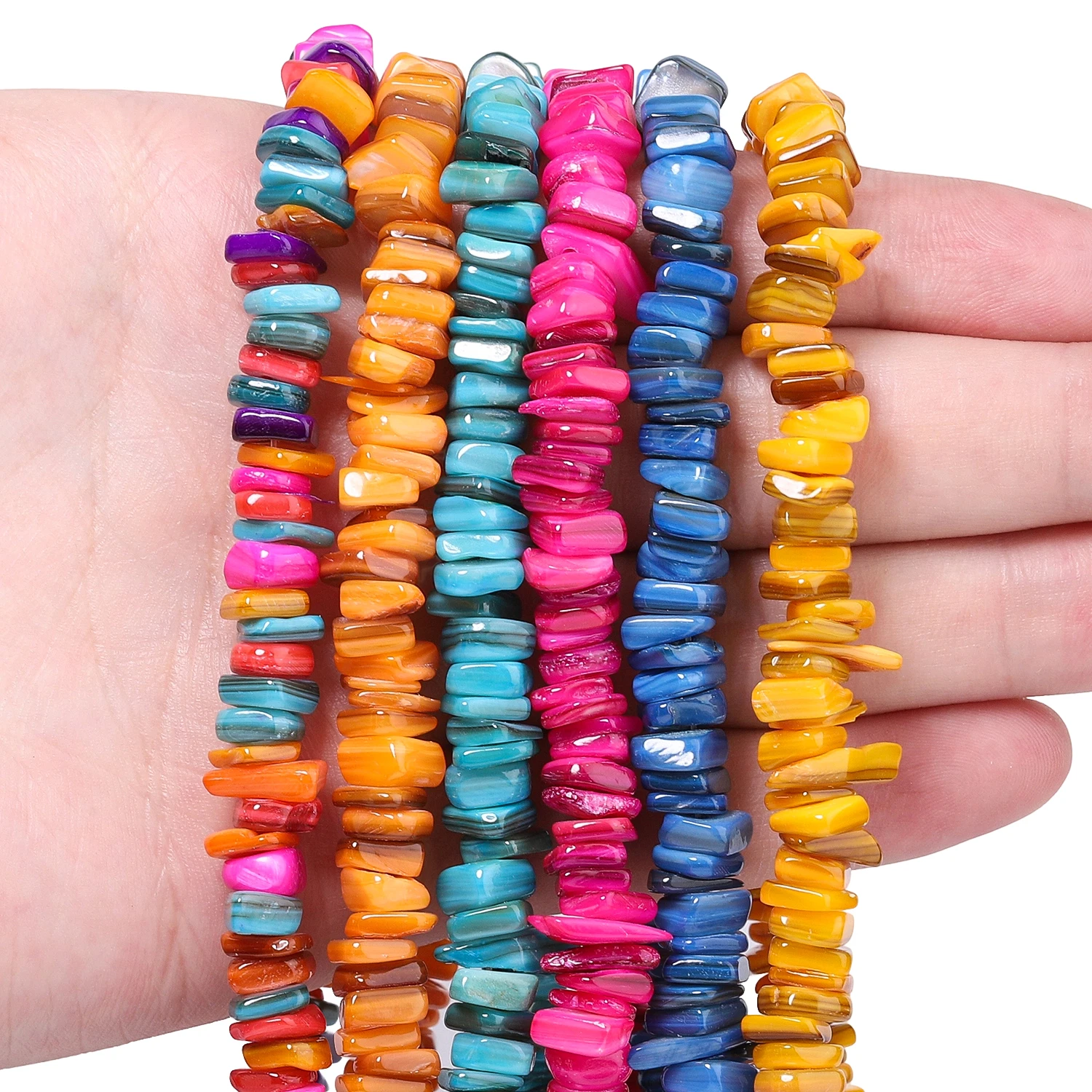 Natural Irregular Shell Chips Loose Spacer Stone Beads for DIY Accessories Necklace Bracelet Jewelry Making Loose Strand 15inch