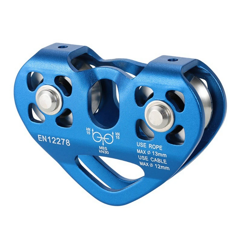 Outdoor Climbing Lifting Transportation Mountaineering Pulley Heart Shape Double Pulley