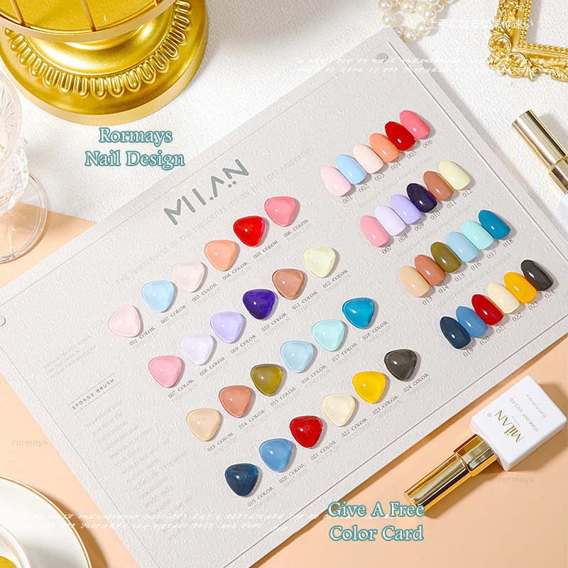 Rormays 24PCS Summer Gel Polishing Kit Colorful Varnish Durable UV LED Primer Nail Salon Learning Kit Fashionable Soak off Nail