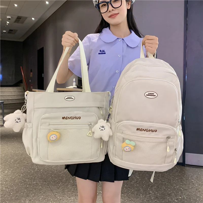 

Large Capacity Backpack Style Nylon Material Zipper Closure School Bag for High School Students And College Students