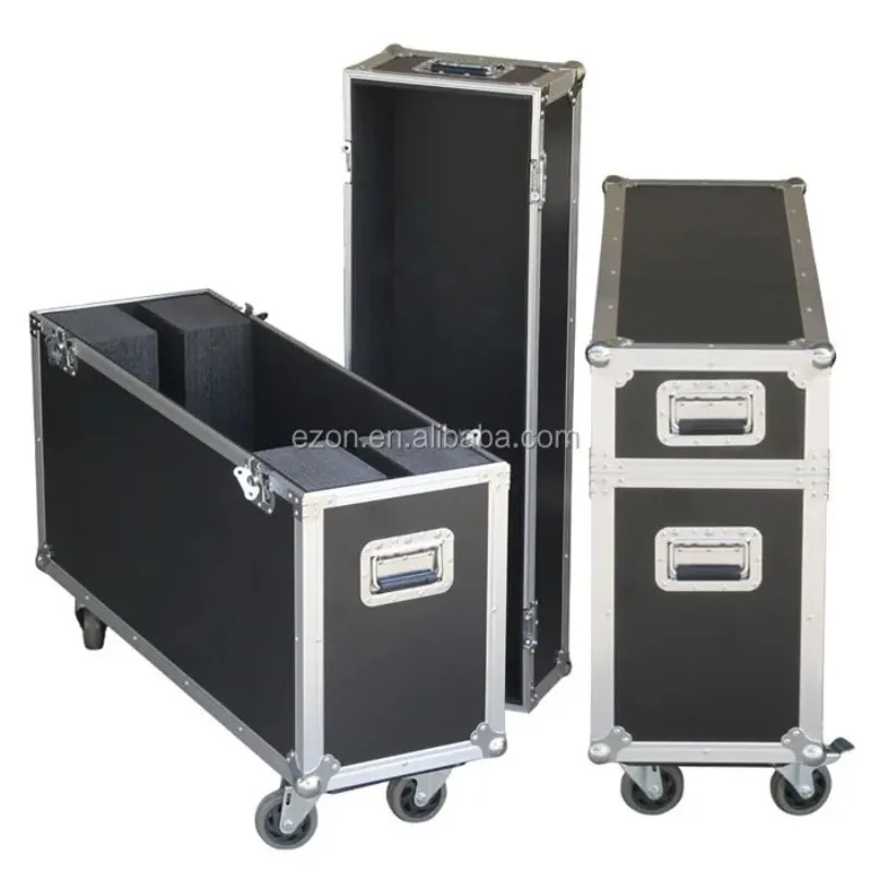 

Custom Adjustable 55\" 65\" TV Flight Case Fireproof Laminated Plywood Shockproof Hardware OEM/ODM Supported for Printer Speaker
