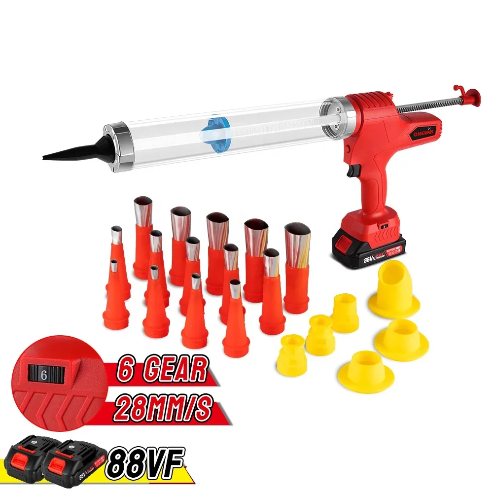 

ONEVAN 10000N Electric Caulking Gun 6 Speed Glass Glue Guns Pressure Glue Sewing Seams Sealant Glue Gun For Makita 18v Battery