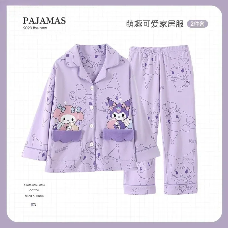 Sanurgente Hello Kitty Kuromi Cinnamoroll My Melody Pyjamas pour enfants, garçons, tout-petits, vêtements de mode pour filles, ensembles de vêtements animés de dessin animé