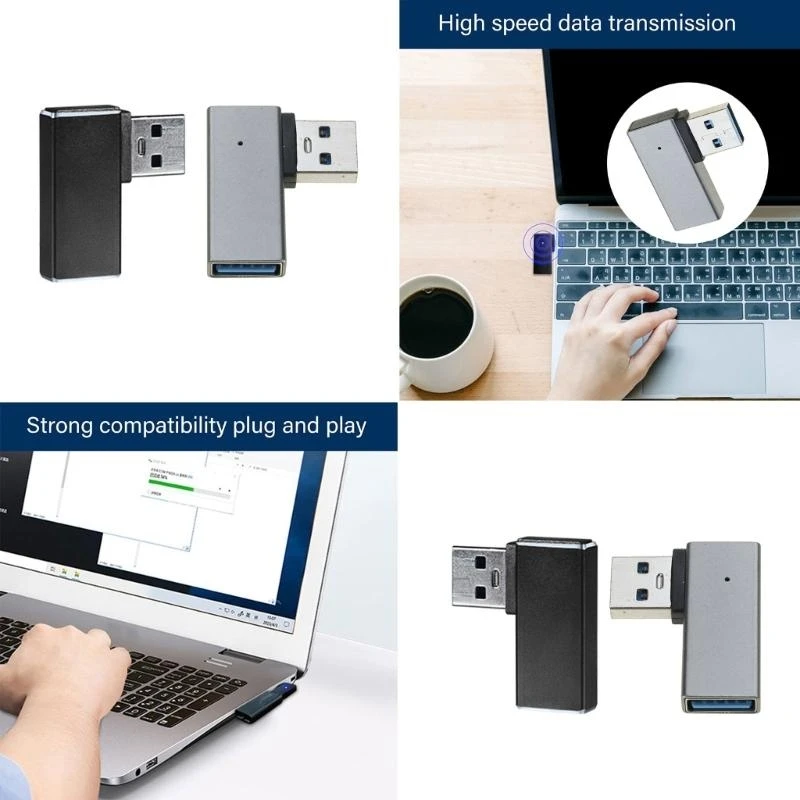 J0MB USB ذكور إلى محول أنثى تصميم الزاوية اليمنى اتصال سهل لدعم الضيق والضيق نقل البيانات 5 جيجابت في الثانية #6