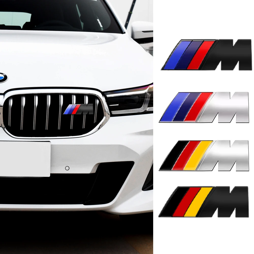 3D Metal M M3 M5 POWER Emblem Car Front Grille Badge Stickers Decoration Modification Accessories For BMW M E90 E92 E93 E36 E46