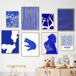 Abstract Klein Blue Simple Poster No Framed Poster Kraft Club Bar Paper Vintage Poster Wall Art Painting Bedroom Study Stickers