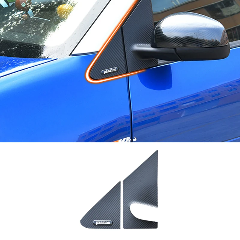 Car Protective Exterior Decoration Front Triangle Stickers Carbon Fiber Texture For Smart 453 Fortwo Forfour 2020 2019 2018 2017