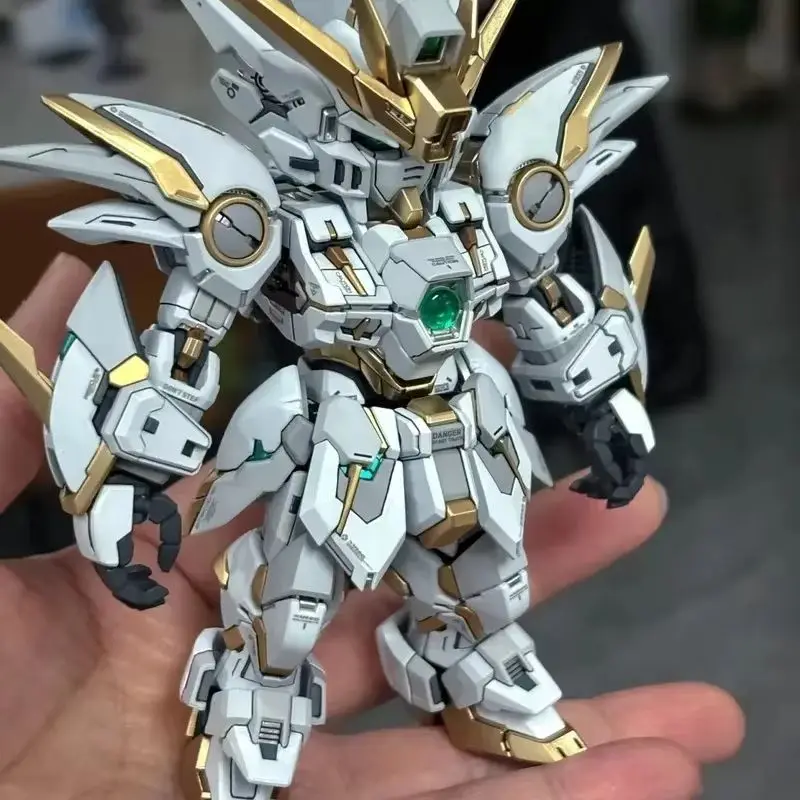 Mgsd wing zero ew neve branca versão anjo pena gota mech montagem modelo kit figura de ação decoração desktop boneca menino brinquedo