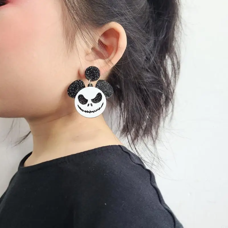 

Halloween Earrings Mouse for Head Dangle Earrings Holiday Acrylic Pumpkin Eardrops Bats Dangle Jewellery Spooky gif