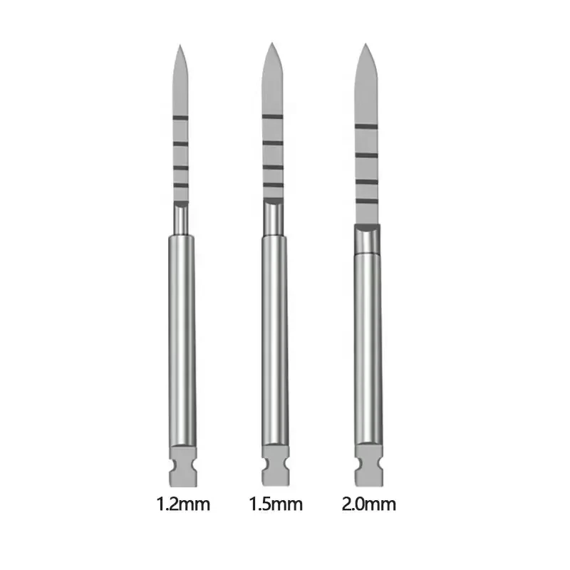 Broca Guia Cirúrgica Dentária, Brocas Piloto Longa Lance, Burs Dentist Instruments, 1,2mm, 1,5mm, 2,0mm Implante, 3 peças por conjunto