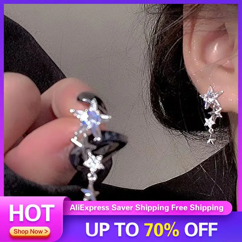 Cool Style Earrings Exquisite Workmanship A Pair Niche Earrings Fashion Accessories Premium Earrings Niche High-end Alloy Star