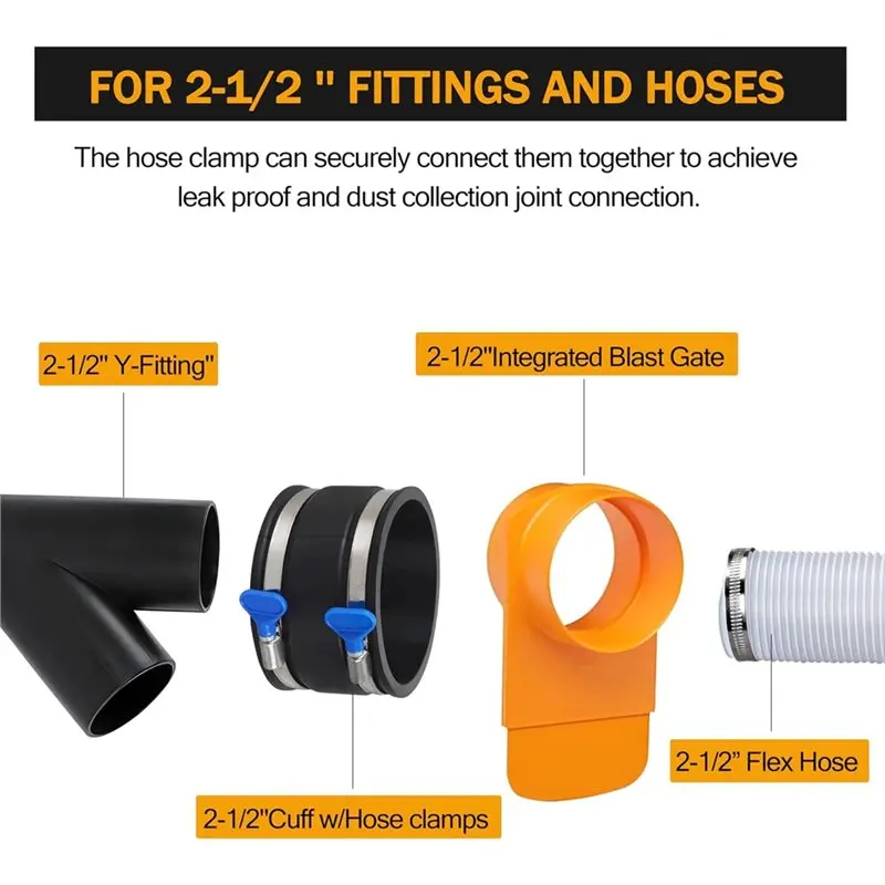 AB34-For Woodworking Dust Collection Hose Connector Rubber Cuff Coupler Dust Collector Accessories