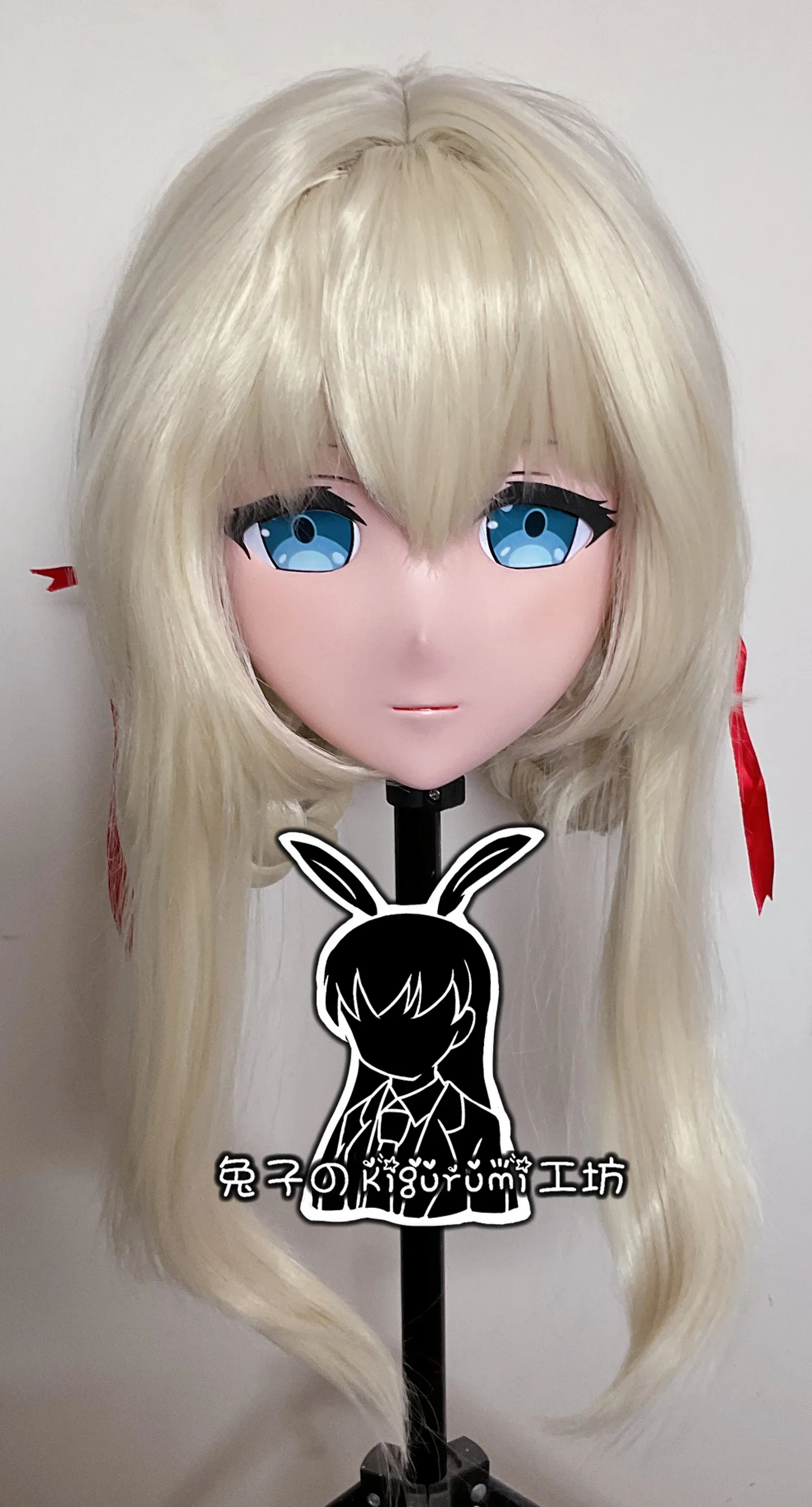 Custom Handmade Full Head Mask with Backshell Lovely Party Crossdressing Silicone Anime Violet Evergarden Kigurumi Cosplay Mask