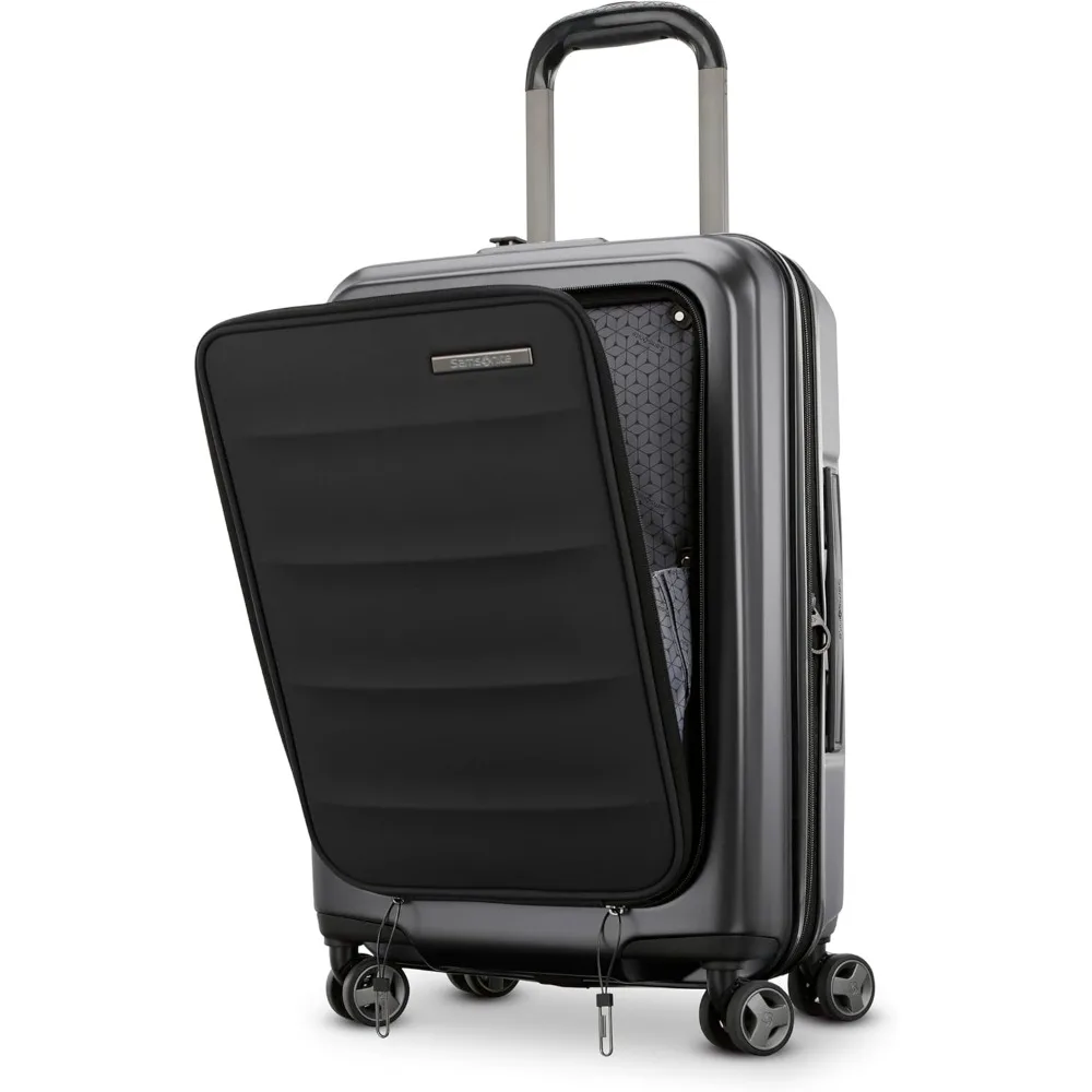 Equipaje rígido expandible con bolsillo frontal de 21 pulgadas: duradero resistente a impactos con 360 °   Ruedas giratorias para viajes