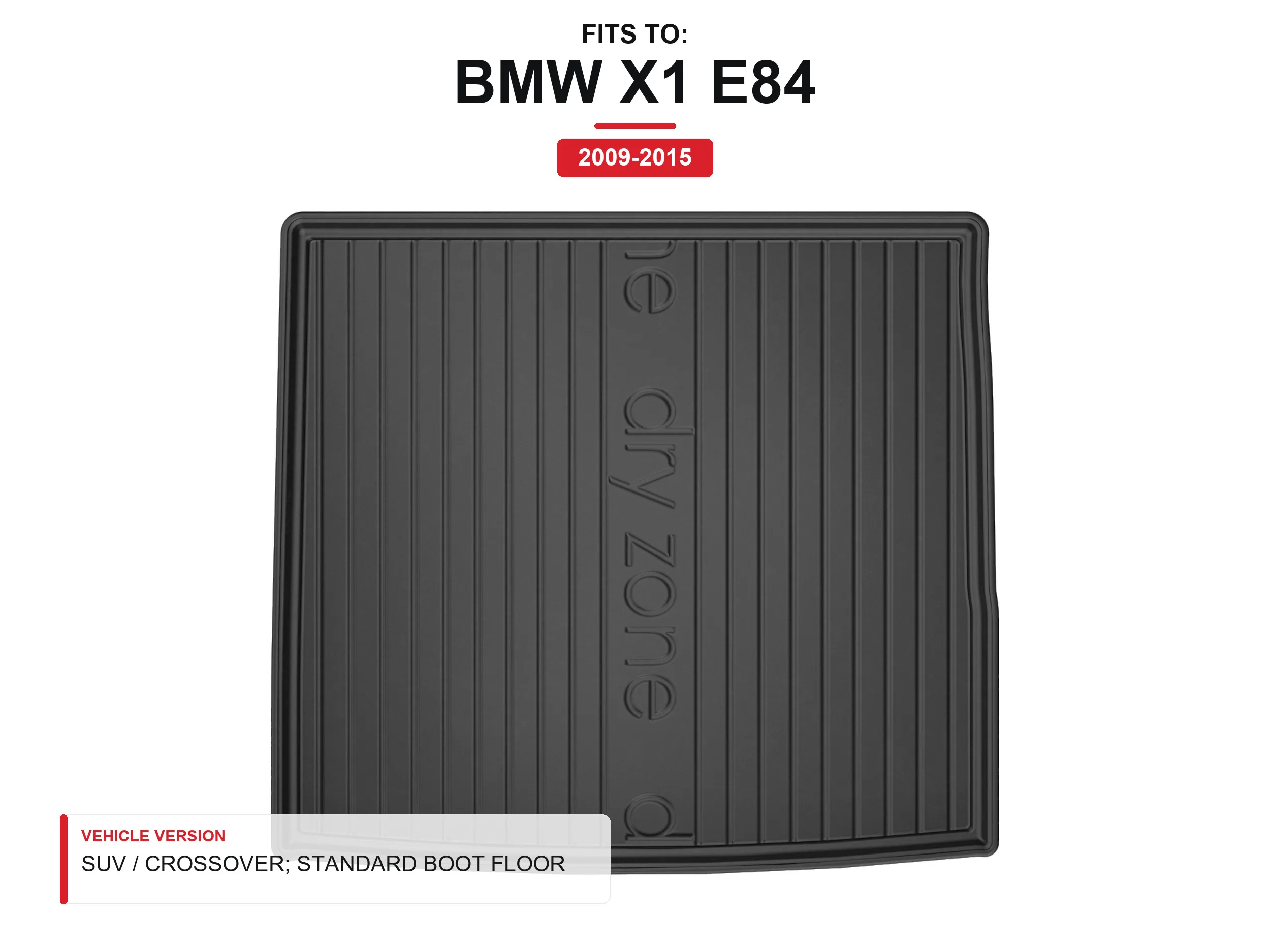 Tpe Dryzone kofferbakbekleding voor: Bmw X1 E84 2009-2015 Suv