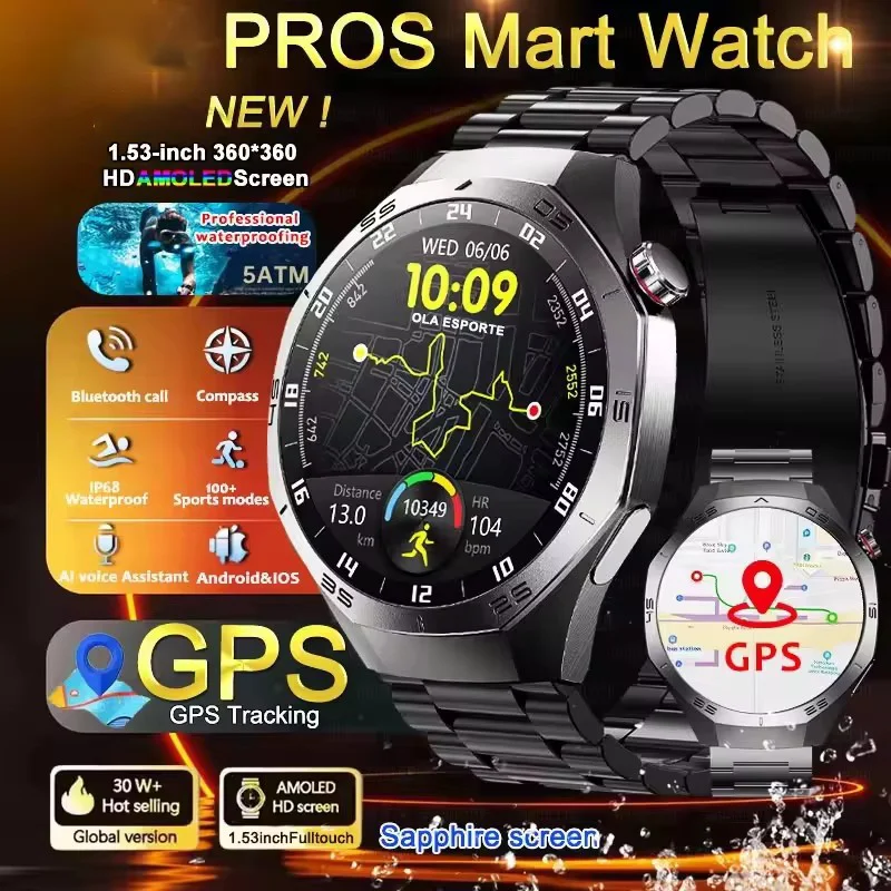 Diy Wearable Electronics - Round GPS Smart Watch Waterproof BT