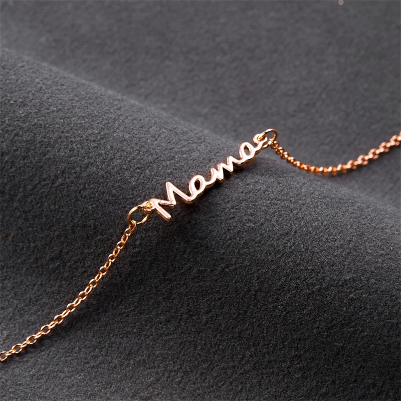 Women's Mama Charm Bracelet, Double Layer Chain Design