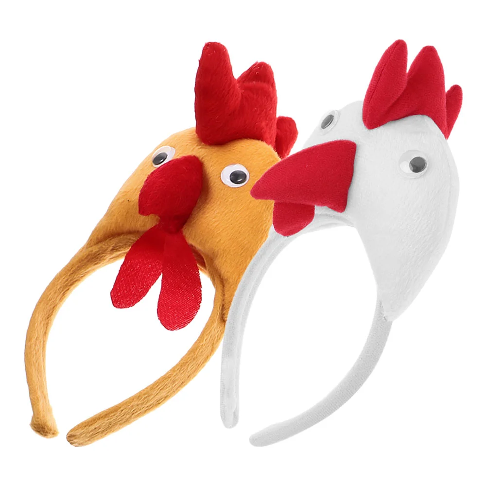 Animal Headbands for Adults Party Dress Halloween Hat Costume Rooster Decorations Chicken Supplies Miss