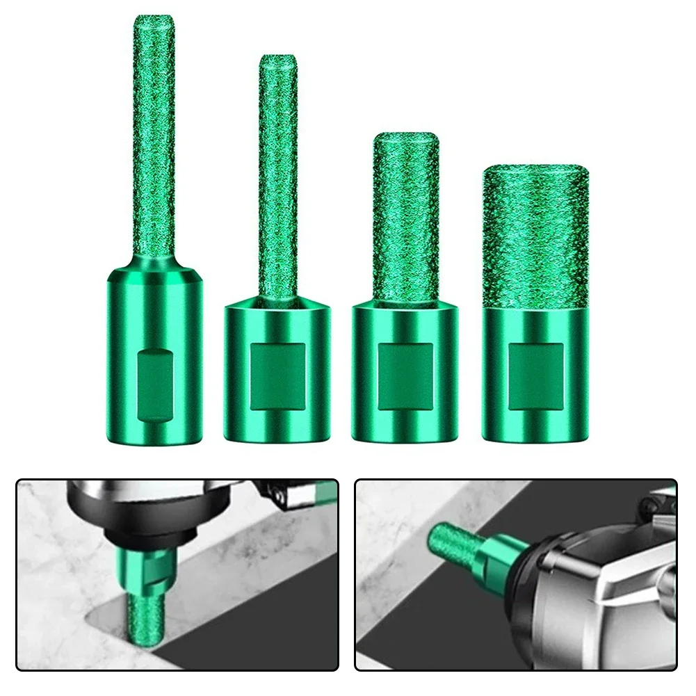 1 pz 5/7/10/15mm M10 filettatura Vaccum brasato dritto fresa fresa per piastrelle di porcellana marmo utensili elettrici accessori