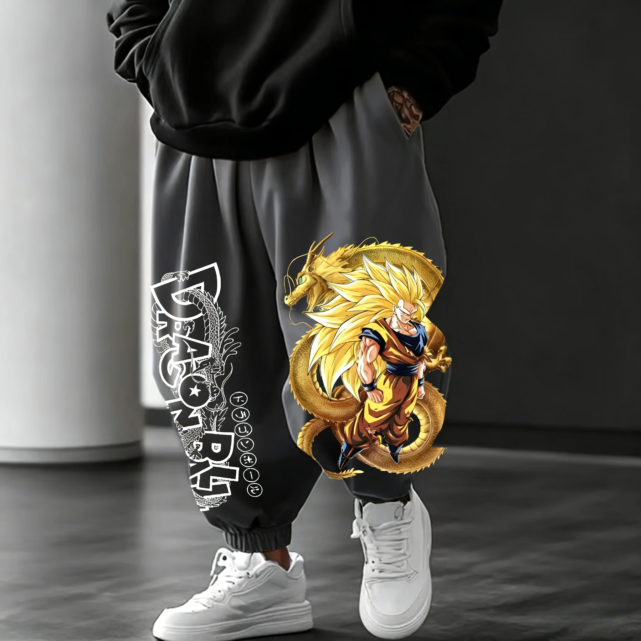 لعبة دراغون بول أنيمي سوبر سايان 3 سراويل مدببة مطبوعة 2026 خريف/شتاء جديد هاراجوكو للرجال والنساء سراويل فضفاضة غير رسمية #6