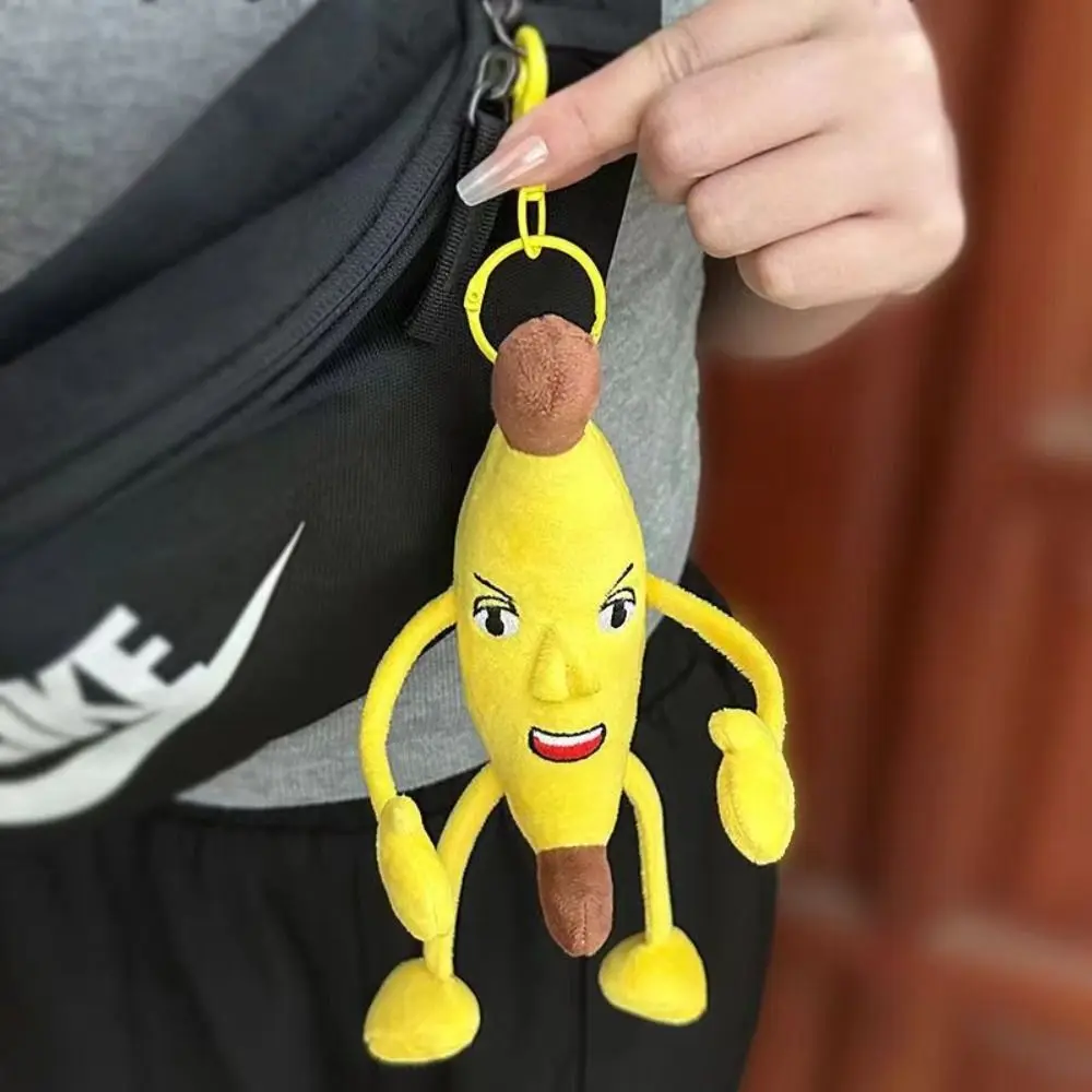 Spoof Gifts Parody A Large Banana Voice Keychain Vocalize Sing Plush Toys Pendant Funny Cartoon Banana Squeeze Toys Gift