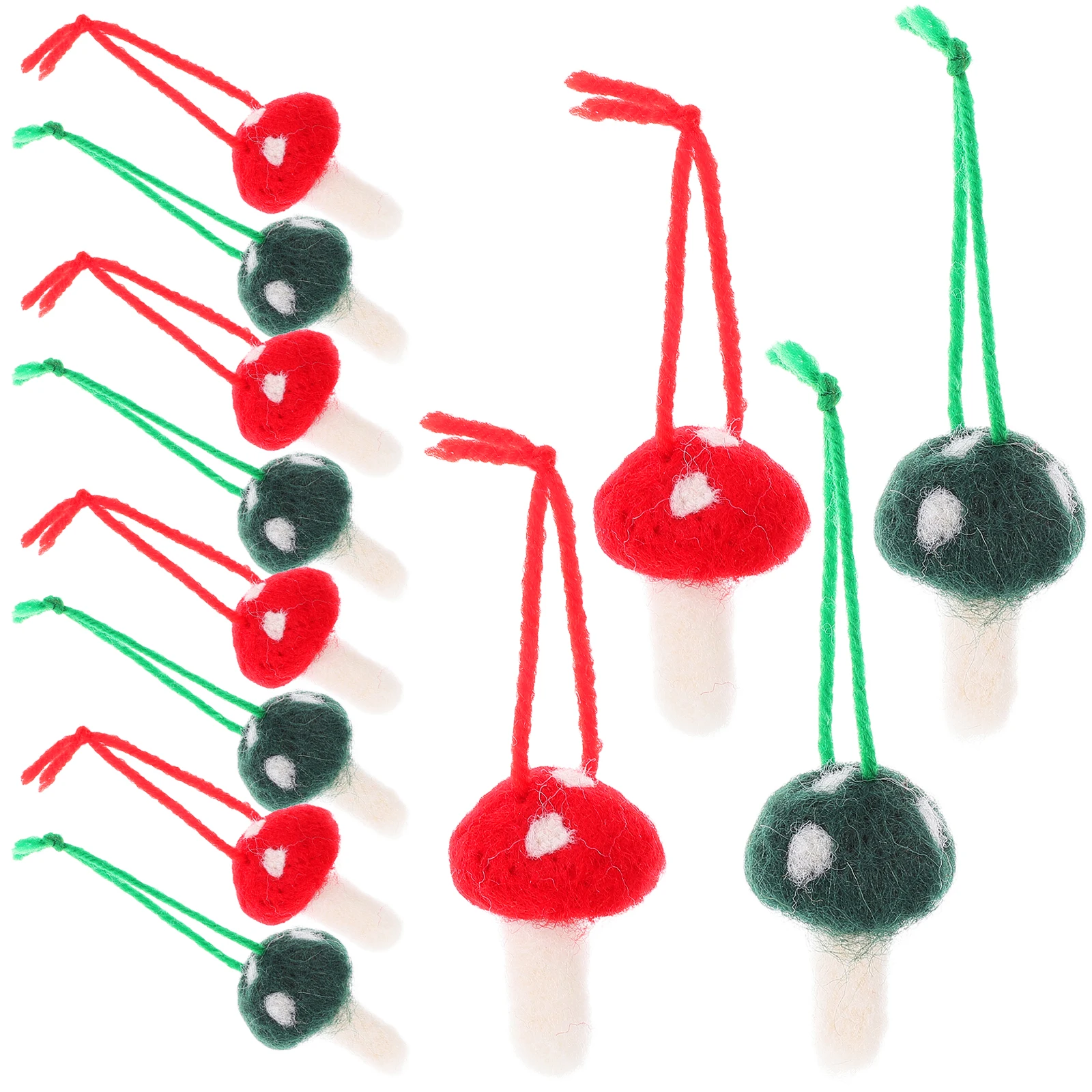 

12 Pcs Mushroom Ornament Mushrooms Christmas Hanging Embellishments Decorate Felt