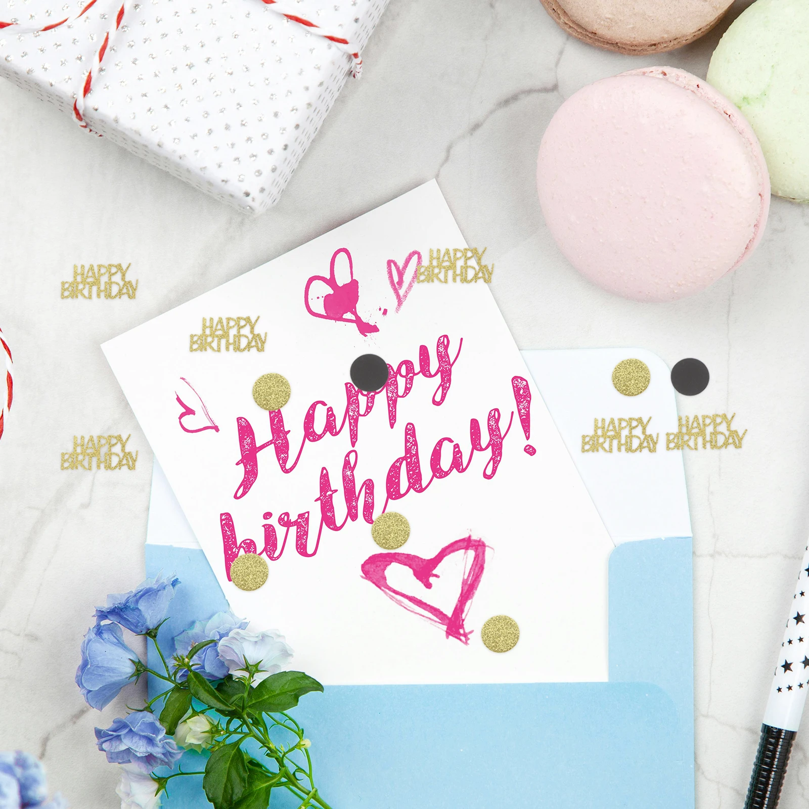 

Golden Birthday Set Table Scatter Happy Birthday Confetti Supplies Paper Glitter Festive nament Events Stylish