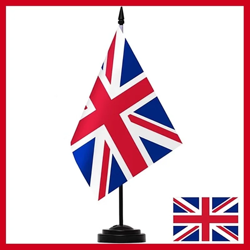 Office Desk Flag of United Kingdom Flag 14x21cm polyester Ornaments Flag Britain Country Banner mini UK Desk flag for decoration
