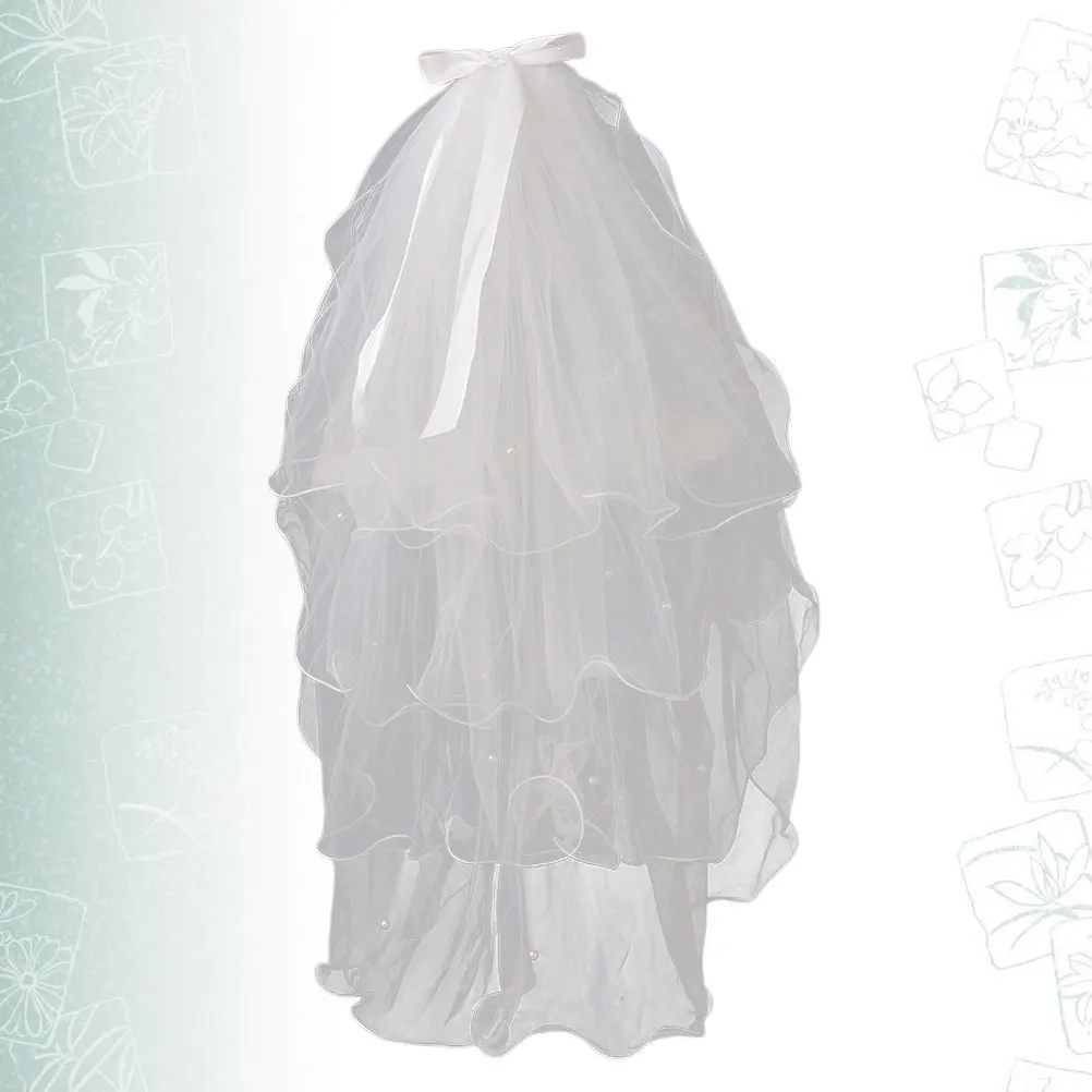 

1Pcs Bowknot Bridal Veil Wedding Yarn White Simple Elegant Veil for Bride Party Cosplay Photography Hair Ornaments Photo Props