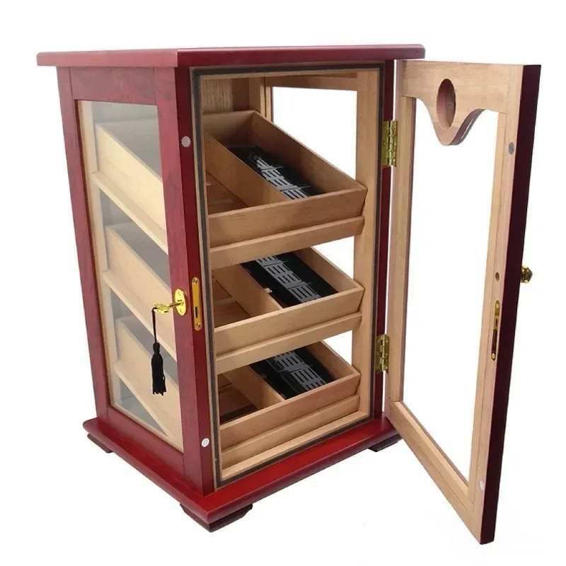 Premium Cigar Cabinet Cedar Wood Cigar Cabinet Three Tiers